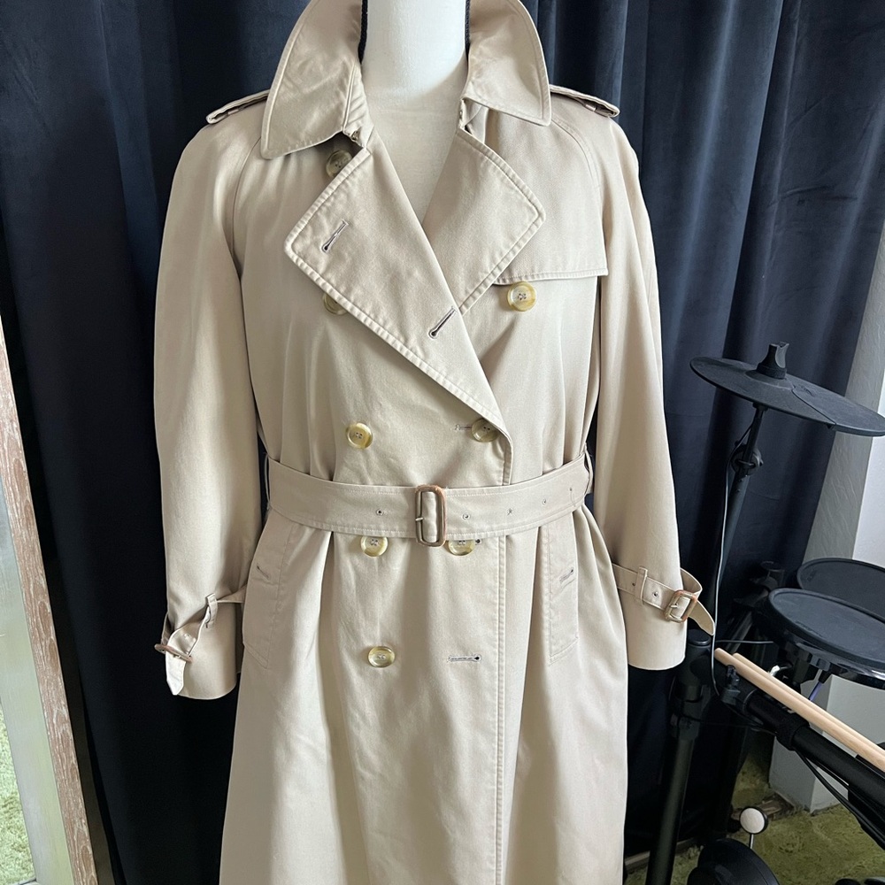 Burberry Tan Double-Breasted Trench Coat